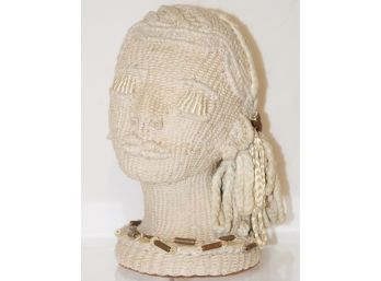 Vintage Macrame Head Sculpture
