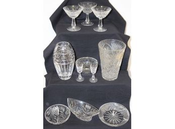 Assorted Clear Glass Articles Including Waterford
