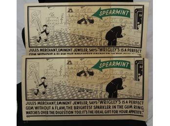 Vintage Wrigley's Spearmint Advertising Posters- A Pair