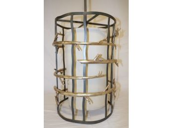 Modern Cage Pendant Light With Gold Branches By Troy Lighting- New With Tags!