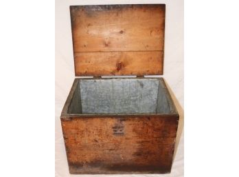 Antique Wooden Metal Lined Milk Box?