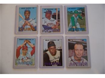 Assortment Of Topps 1967 Baseball Cards- Ernie Banks, Joe Morgan, Jim Hunter, Steve Carlton, Willie Stargell