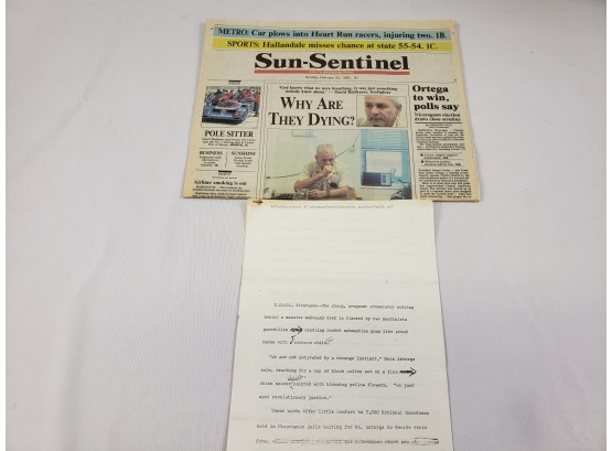 Gregory Katz Article Featured In 'Sun-Sentinel Newspaper', Alongside His Review Copy & Handwritten Notes!
