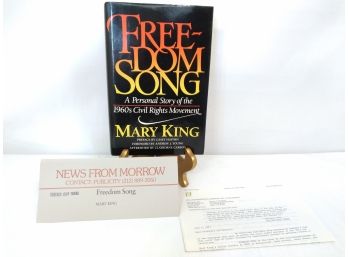 'Freedom Song A Personal Story Of The 1960s Civil Rights Movement' By Mary E. King, Review Copy & Biosketch