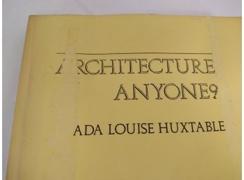 'Architecture Anyone9' By Ada Louise Huxtable Unrevised And Unpublished Proofs