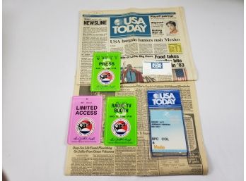 Signed Journalist Gregory Katz Newspaper Featured In 'USA TODAY', Personal Journalists Pass And Badges