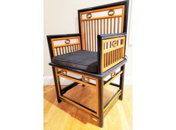 Beautiful Vintage Wood Asian Inspired Bamboo Look Chair
