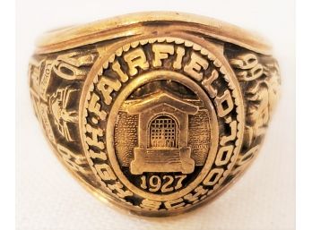 Vintage Jostens 1966 Fairfield High School Fairfield CT 14K Yellow Gold Ring 7.8 Grams