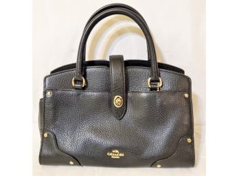 Beautiful COACH 'Mercer' Large Grain Handbag Black Leather Satchel - A1781-37779
