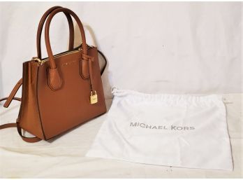 MK Michael Kors Brown Pebbled Leather Ladies  Satchel Purse With Dust Bag