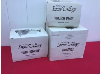 Lot Of 3 Department 56 Snow Village Houses