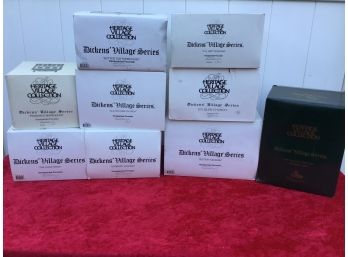 Lot Of 9 Department 56 Dickens Village Series Houses