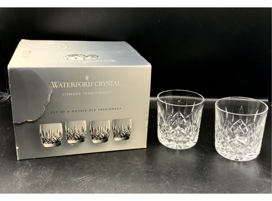 6 Waterford Glasses ~ Double Old Fashioned ~ 4 New In Box