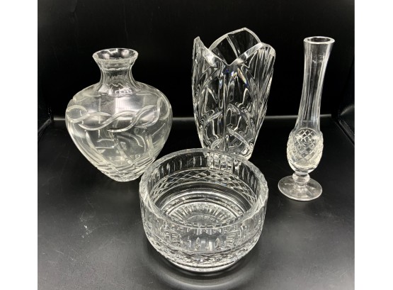 4 Pc’s Of Crystal ~ 2 Signed Waterford ~