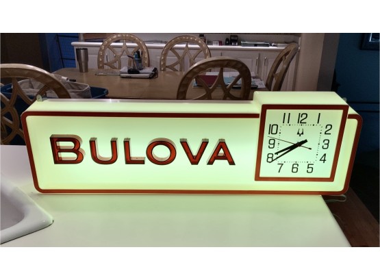 Vintage Bulova Electric Sign W/Clock