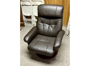 Benchmaster Brown Leather Recliner