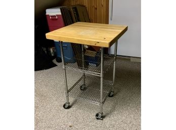 High Quality Rolling Cart With Butcher Block Top