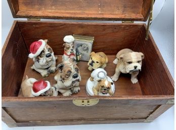 Wood Box Full Of Bull Dogs