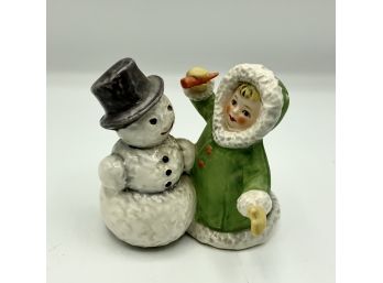 Goebel Figurine #11705 ~ Little Girl & Snowman ~