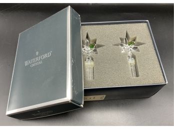 New Waterford Crystal Wine Stoppers ~ Signed ~ Box