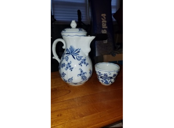 Blue Danube Coffee Pot With Lid And Teacup