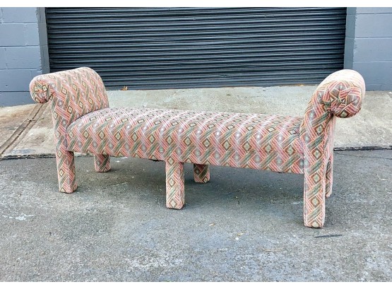 Vintage IPF International Upholstered Bench - Great Fabric!