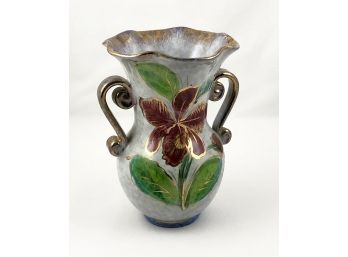 Mid Century Hand Painted Italian Ceramic Vase