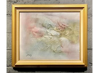 Vintage Abstract Oil On Canvas Signed Roy - Great Texture