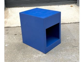 Vintage Blue Laminate Nightstand Or End Table