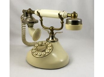 Vintage French Style Push Dial Cradle Telephone