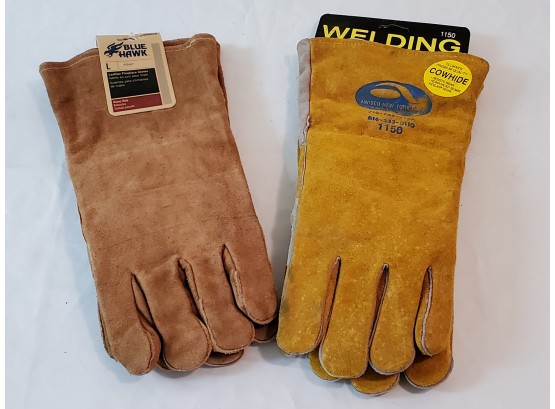 Pair Of Brand New Leather Gloves, Blue Hawk Fireplace Gloves & Tillman Welding Gloves Size Large