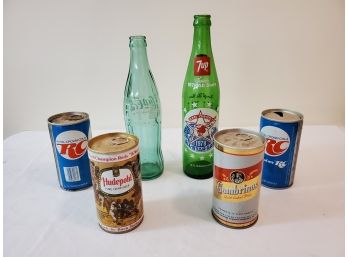 Vintage Can And Bottle Lot, RC Cola, Japanese Coca Cola Bottle, 1978 San Diego 7up All Star Game