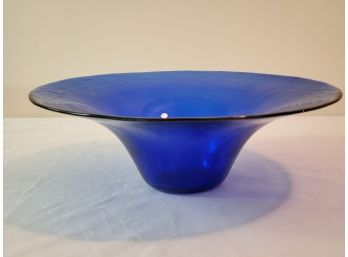 Large Cobalt Blue Art Glass Bowl