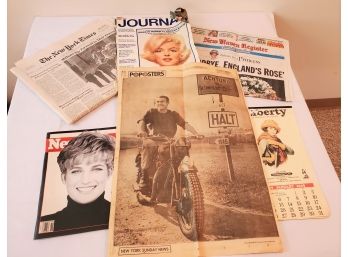 Mixed Assortment Of Ephemera Newpapers, Magazines, Princess Diana, Steve McQueen & More