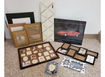 Assortment Of Photo Frames, Picture Of Lamborghini, More