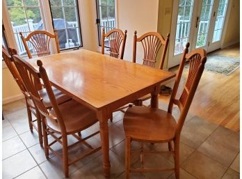 Maple Country Kitchen Table From Marlboro Country Barn With Six Chairs