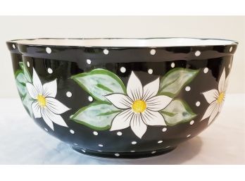 Pretty Large Laurie Gates 'flower Market' Mikasa Ceramic Painted Floral Bowl