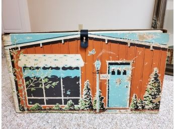 Rare Vintage 1963 Ideal Cardboard Doll House With Put Together Furniture