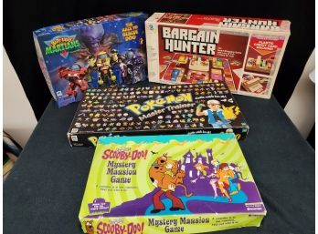 Lot Of Vintage Family Board Games Including Bargain Hunter, Scooby Doo 1999, Pokeman Master Trainer, Etc