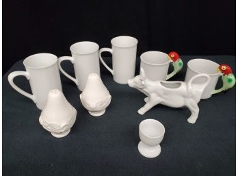 Mixed Lot Of White Kitchen Porcelain Accessories