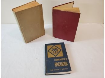 Three Vintage Hard Cover Books W/1960 Cubmasters Pack Book, First Edition The View From Pompey's Head,