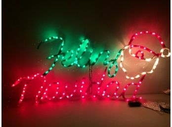 Mr Christmas Feliz Navid Lighted Rope Christmas Sign Decoration 4'L