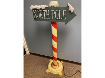 5' Gemmy North Pole Fiber Optic Sign