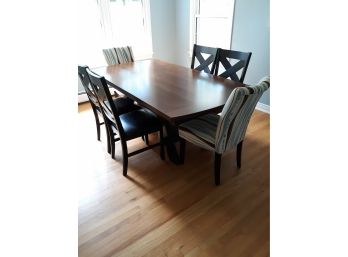 Dining Room Trestle Table And 8 Chairs