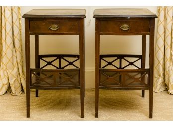 Two Mahogany End Tables