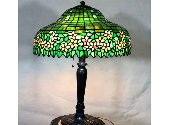 Antique Handel Tiffany Style Leaded Glass Table Lamp