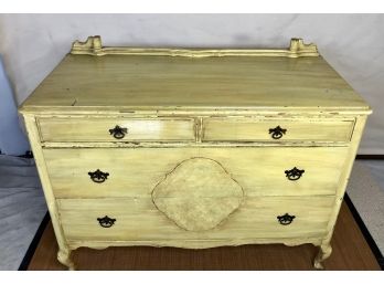 Antique Painted Yellow Dresser By Gimbel Brothers