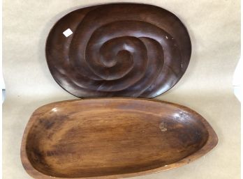 Pair Of Wooden Platters