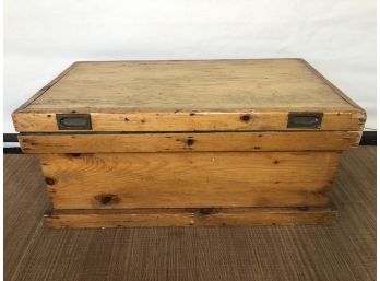 Pine Chest With Metal Hardware