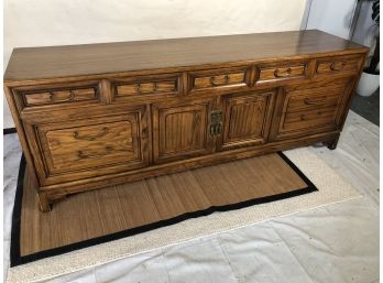 Vintage Extra Long Dresser With Chinoiserie Details